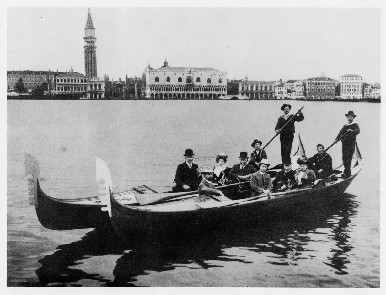 Edmund Barton and party in a gondola in Venice, 14 June 1902 