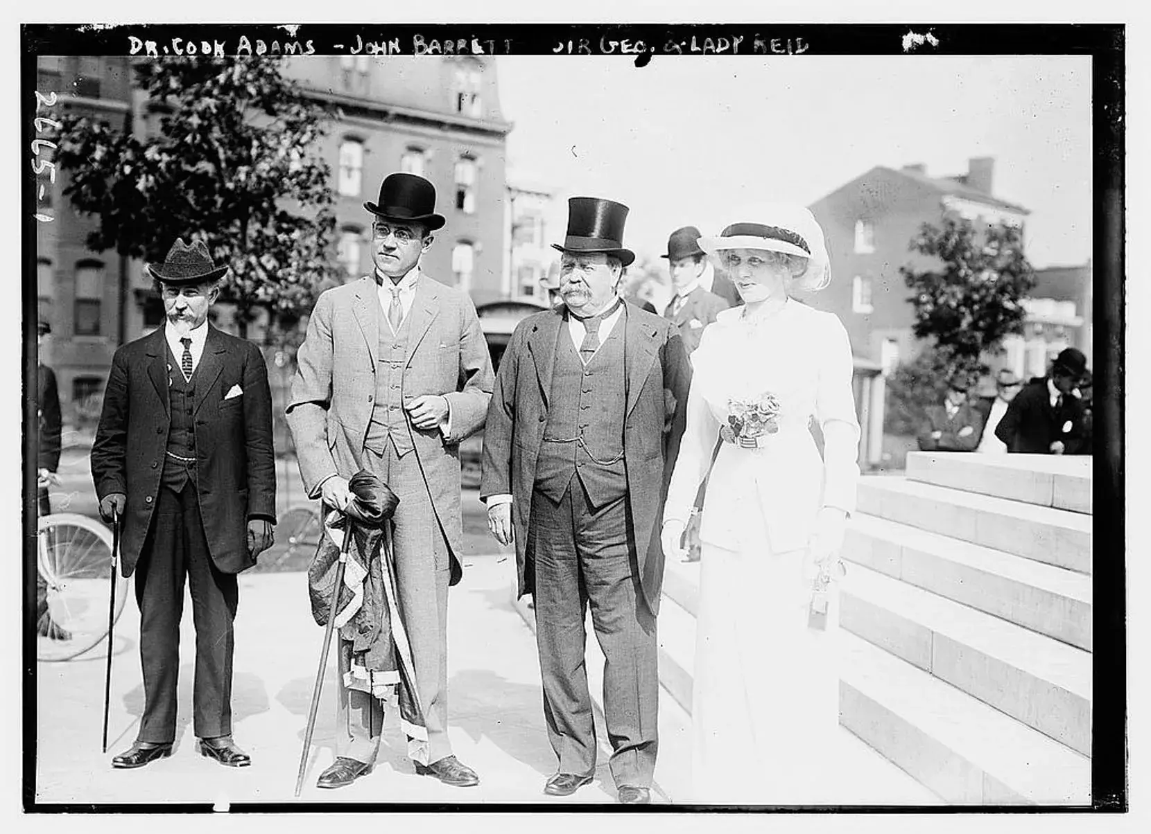 George Reid and his wife pose for a photograph.  