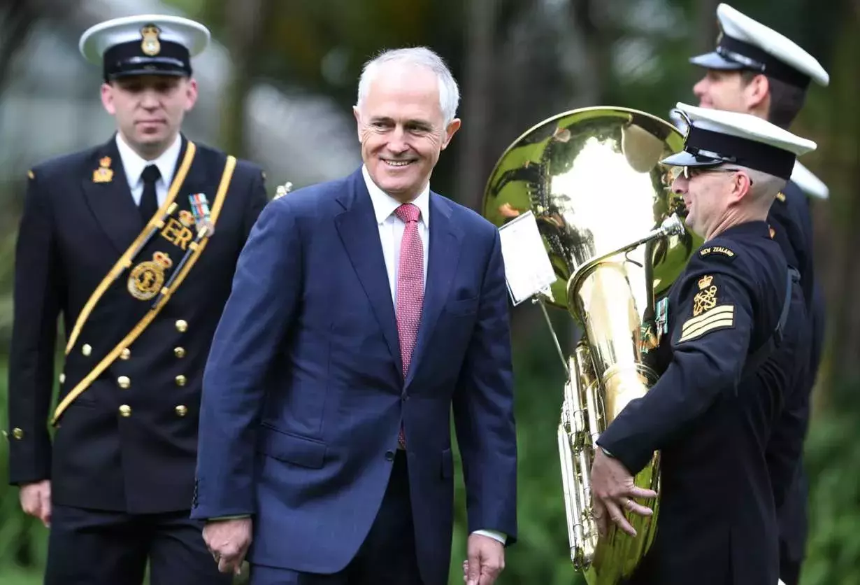 Prime Minister Malcolm Turnbull at Government House, Auckland, New Zealand, on his first international trip as prime minister, 17 October 2015. 