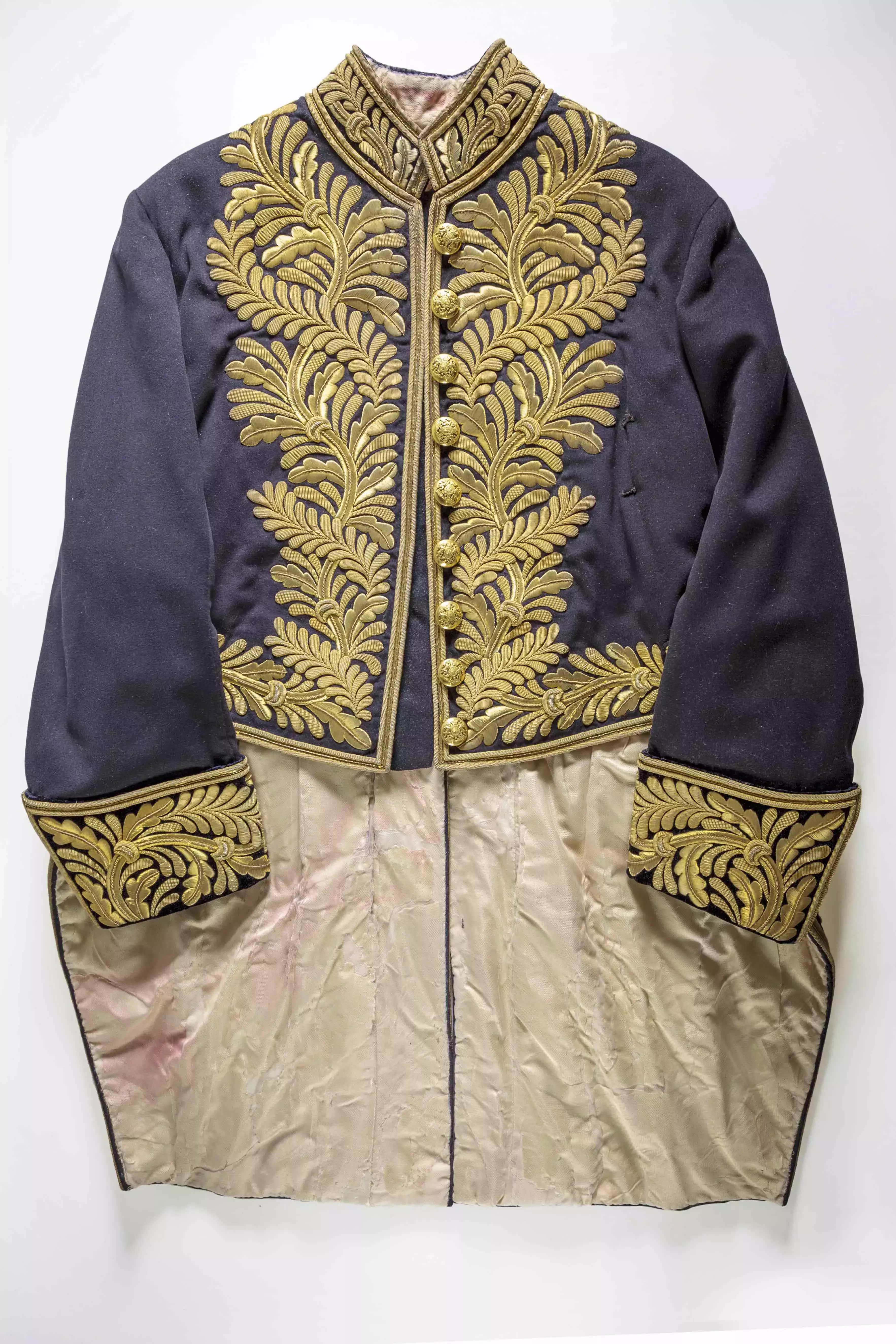 Edmund Barton's coatee with elaborate gold threading and a royal blue material.  