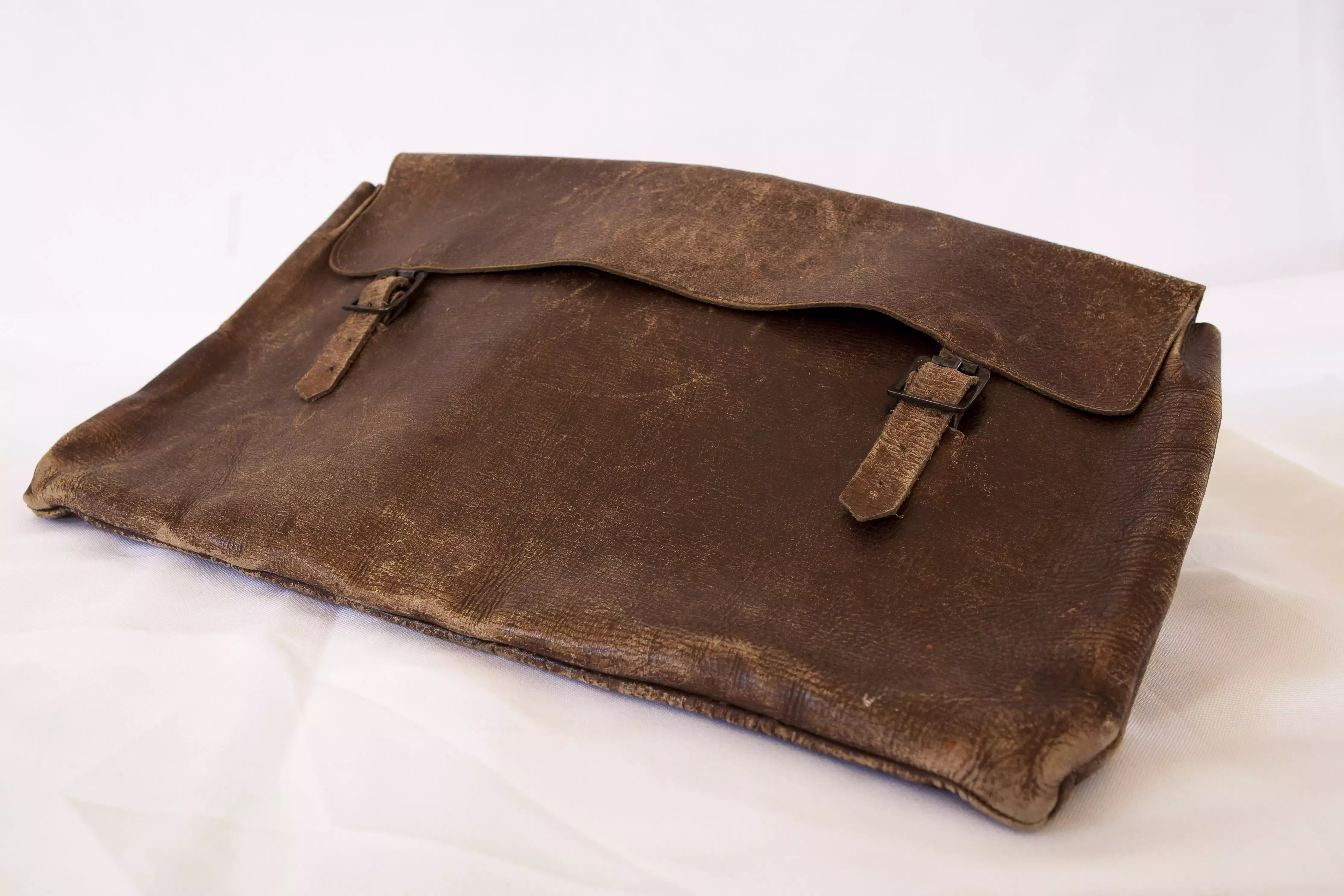 A brown leather satchel 